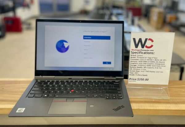 Lenovo Thinkpad X1 Yoga 4Gen Core i7 10Gen 16GB DDR4 512GB M.2 NMe SSD Win 11pro