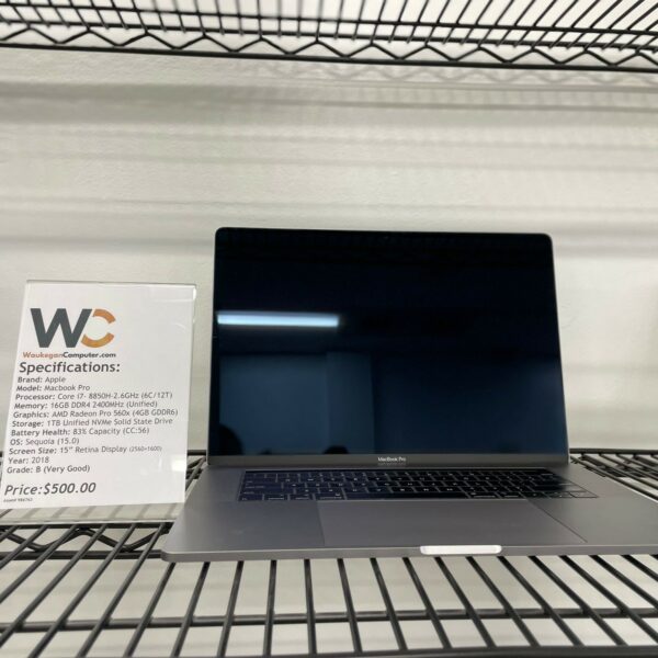 Apple Macbook pro Core i7 8850H  16GB DDR4 Radeon Pro 650x 1TB NVMe SSD